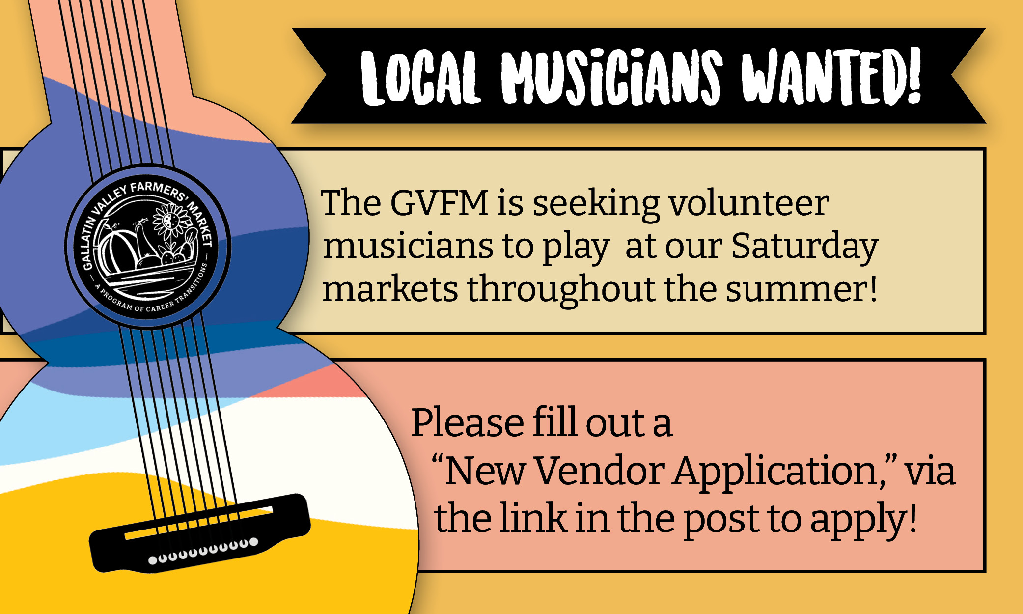 Musicians Wanted to Play at Our Market!